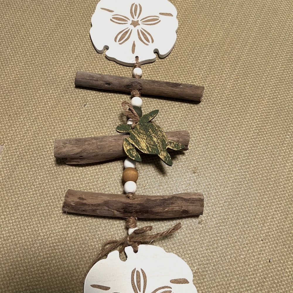 Green turtle driftwood hanging